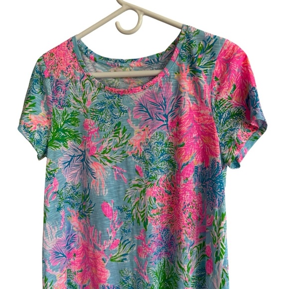 Lilly Pulitzer Etta Scoop Neck Top in Celestial Blue Cay To My Heart, Size M - Picture 5 of 9